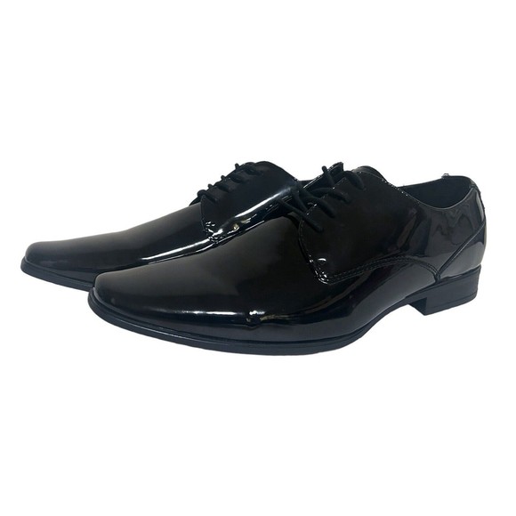 Calvin Klein Brodie Oxford Shiny Black Men’s Dress Shoes NEW Size 13 - Picture 1 of 5